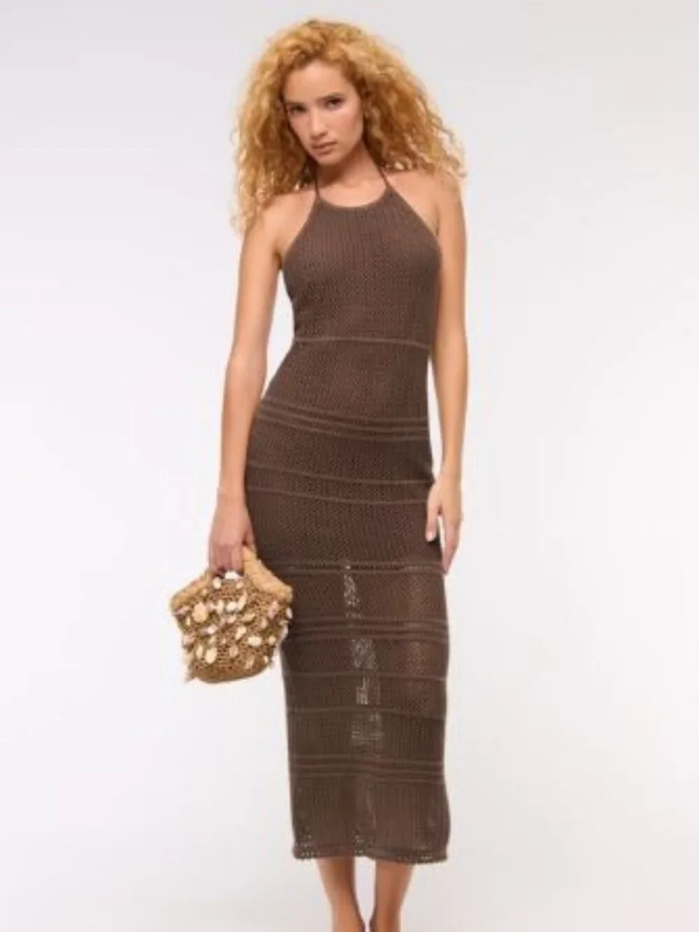 Abercrombie Beaded Crochet-Style Maxi Dress